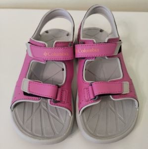 Columbia Big Kids Sandals Waterproof  Hook Loop Girl Size 2 Outdoor Pink